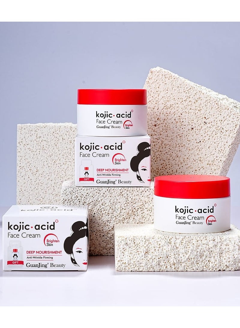 GUANJING Two Pieces Of Beauty Kojic Acid Face Cream 50x2 g - Image 5